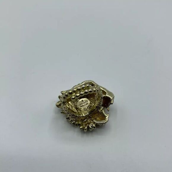 Gucci Women's Bronze Rajah Tiger Head Ring with Crystals - Picture 5 of 6